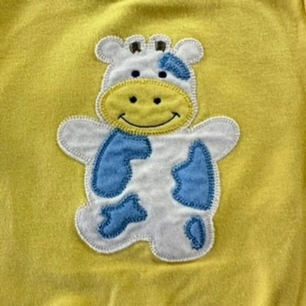 Vintage Adorable Weeplay Baby Bodysuit Lot 4pc Turtle Cow Bear Animal Print 0-9M